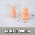 Lumanare Parfumata, Embo, Model Ursulet, Portocalie, Aroma de Piersica, 5.5x3.6x4 cm - imagine 2