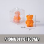 Lumanare Parfumata, Embo, Model Ursulet, Portocaliu, Aroma de Portocala, 5.5x3.6x4 cm - imagine 2