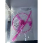 Jucarie Disc Zburator, Distractiv pentru Copii, Embo, Aruncator Manual din Plastic, cu Lumini, Roz - imagine 2