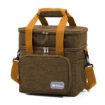 Geanta Termica, Embo, 2 Compartimente Separate, Multifunctionala, Impermeabila, Manere si Curea de Umar, 25.5x18x30 cm, Maro