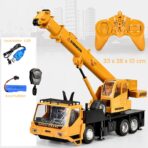 Macara Jucarie pentru Copii, Embo, Jucarie Macara cu Telecomanda, Jucarie de Constructie, Acumulator cu Incarcare USB, 33 x 28 x 10 cm, Galben - imagine 2