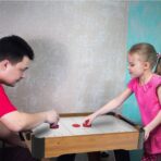 Masa Air-Hockey Embo, 51 x 31.5 x 9.5 cm, bara pentru punctaj, material ABS, maro - imagine 4