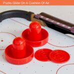 Masa Air Hockey Graffiti cu Picioare Lungi, Embo, Lemn, 2 Pucuri, Tabela Scor, 2 Impingatoare, 76x38x61 cm, Maro - imagine 5