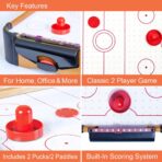 Masa Air Hockey Graffiti cu Picioare Lungi, Embo, Lemn, 2 Pucuri, Tabela Scor, 2 Impingatoare, 76x38x61 cm, Maro - imagine 6