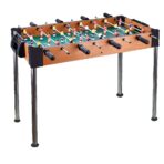 Masa de Fotbal, Embo, cu Picioare Inalte, 8 Manere, Tablou de Scor, 86 x 62 x 65 cm, din Lemn/Otel si ABS, Maro