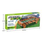 Masa de Fotbal cu Teren, Embo, cu Picioare Scurte, 8 Manere, Tablou de Scor, 64 x 20 x 47 cm, din Lemn/Otel/ABS, Maro - imagine 2