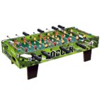 Masa de Fotbal cu Teren, Embo, cu Picioare Scurte, 8 Manere, Tablou de Scor, 64 x 20 x 47 cm, din Lemn/Otel/ABS, Verde