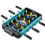 Masa de Fotbal cu Teren si 18 Jucatori Embo, 6 Manere, 2 Mingi, cu Tablou Scor, din ABS, 49.8x26x6.6 cm, Design Multicolor, pentru Copii/ Adulti