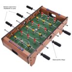 Masa de Fotbal cu Teren si 18 Jucatori Embo, 6 Manere, cu Tablou pentru Scor, din Metal, Lemn si ABS, 69 x 36.5 x 23 cm, cu Picioruse, pentru copii/adulti - imagine 3