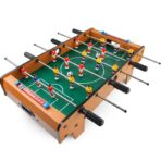 Masa de Fotbal cu Teren si 18 Jucatori Embo, 6 Manere, cu Tablou pentru Scor, din Metal, Lemn si ABS, 69 x 36.5 x 23 cm, cu Picioruse, pentru copii/adulti