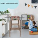 Masa de Fotbal cu Teren si 18 Jucatori Embo, 6 Manere, cu Tablou pentru Scor, din Metal, Lemn si ABS, 70 x 36 x 64 cm, cu Picioare, pentru copii/adulti, Gri - imagine 2