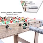 Masa de Fotbal cu Teren si 18 Jucatori Embo, 6 Manere, cu Tablou pentru Scor, din Metal, Lemn si ABS, 70 x 36 x 64 cm, cu Picioare, pentru copii/adulti, Gri - imagine 3