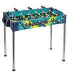 Masa de Fotbal, Embo, cu Picioare Inalte, 6 Manere, Tablou de Scor, 62 x 8 x 35.5 cm, din Lemn/Otel si ABS, Albastru