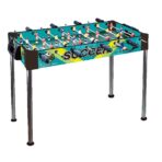 Masa de Fotbal, Embo, cu Picioare Inalte, 8 Manere, Tablou de Scor, 86 x 62 x 65 cm, din Lemn/Otel si ABS, Albastru