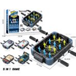 Masa de Joc 5in1  Embo, cu Teren Schimbabil de Fotbal, Basket, Bowling, Curling si Hockey, cu Tablou Scor, din ABS, 36.5x22.5x6.6 cm, Design Multicolor, pentru Copii/ Adulti - imagine 2