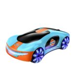Masinuta Smart, Embo, cu Telecomanda si Controller prin Gesturi/Wireless, Lumini/Sunet/Abur, Reincarcabila, 24x12,4x7,1 cm, Statie de Incarcare EV, Albastru/Portocaliu - imagine 2