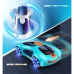 Masinuta Smart, Embo, cu Telecomanda si Controller prin Gesturi/Wireless, Lumini/Sunet/Abur, Reincarcabila, 24x12,4x7,1 cm, Statie de Incarcare EV, Albastru/Portocaliu - imagine 8