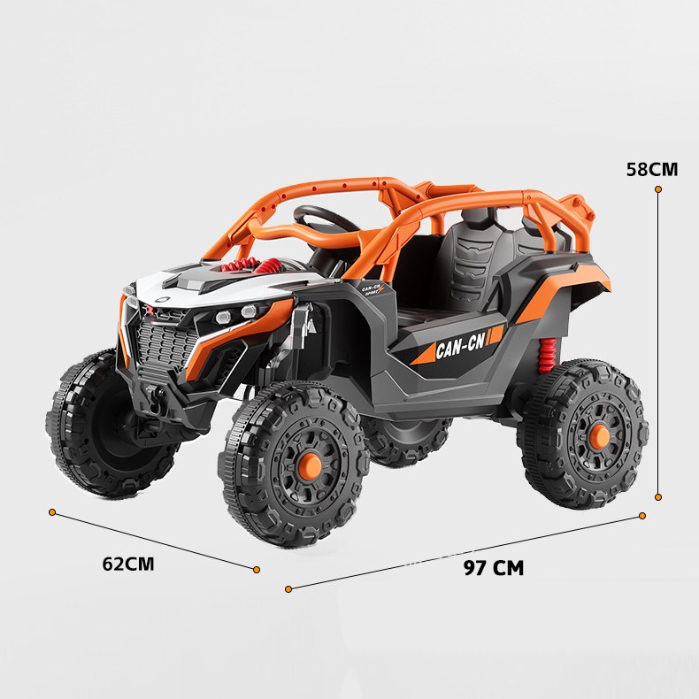 masina-electrica-pentru-copii-flippy-off-road-dual-drive-conectare-bluetooth-telecomanda-lumina-inte-6846b9a426c8e Masina Electrica pentru Copii, Embo, Tip Buggy/UTV Off-Road Dual Drive, Conectare Bluetooth, Telecomanda, Lumina Intermitenta si Muzica, Baterie 380*2, 6V 7Ah, 97 x 62 x 58 cm, Portocaliu Negru - imagine 3
