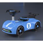 Masina pentru Copii, Embo, 1-3 ani, Impingere, Bluetooth, Muzica, din ABS, 4 Roti, Inaltime Sezut 22 cm, Albastru - imagine 2