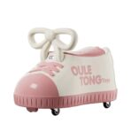 Masina pentru Copii, Embo, Model Pantof, 4 Roti, 1-6 ani, Cutie de Depozitare, din ABS, 48 x 27 x 34 cm, Roz