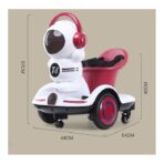 Masinuta electrica cu telecomanda pentru copii, Embo, roti spate rotire 360, curea siguranta, lumini si sunete, self control si prin telecomanda, cu pedale de acceleratie si frana, visiniu - imagine 2