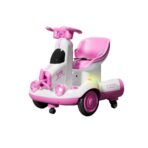 Masinuta Electrica, Embo, pe 4 Roti, cu Telecomanda, Lumini Led si Muzica, +2 ani, Inaltime Reglabila, Roz