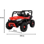 Masinuta Electrica Embo, pe 4 Roti, Tip Jeep, cu Telecomanda Bluetooth, 2 Usi,cu Acumulator, Sistem Anti-Rasturnare, Sistem de Lumini si Sunet, 2-8 Ani, 100 x 61 x 62 cm, Rosu - imagine 2