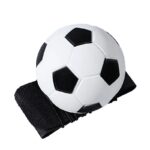 Minge Saltareata Hiperelastica, Embo, Model Minge de Fotbal cu Fixare de Mana, Space Moon Ball foarte Elastica, Antistress pentru Copii, Diametru 66 mm, Alb Negru