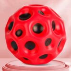 Minge Saltareata Hiperelastica, Embo, Space Moon Ball foarte Elastica, Antistress pentru Copii, Diametru 66 mm, Rosu - imagine 2