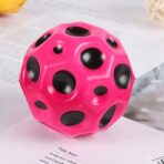 Minge Saltareata Hiperelastica, Embo, Space Moon Ball foarte Elastica, Antistress pentru Copii, Diametru 66 mm, Roz - imagine 3