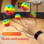 Minge Saltareata Hiperelastica, Embo, Space Moon Ball foarte Elastica, Antistress pentru Copii, Diametru 66 mm, Multicolor Galben - imagine 4