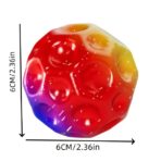 Minge Saltareata Hiperelastica, Embo, Space Moon Ball foarte Elastica, Antistress pentru Copii, Diametru 66 mm, Multicolor Rosu - imagine 2