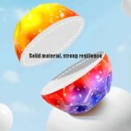 Minge Saltareata Hiperelastica, Embo, Space Moon Ball foarte Elastica, Antistress pentru Copii, Diametru 66 mm, Multicolor Rosu - imagine 3