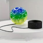 Minge Saltareata Hiperelastica, Embo, Space Moon Ball foarte Elastica, Antistress pentru Copii, Diametru 66 mm, Multicolor Verde - imagine 2
