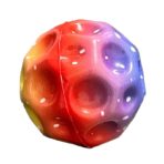 Minge Saltareata Hiperelastica, Embo, Space Moon Ball foarte Elastica, Antistress pentru Copii, Diametru 66 mm, Multicolor Rosu