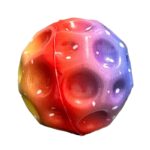 Minge Saltareata Hiperelastica, Embo, Space Moon Ball foarte Elastica, Antistress pentru Copii, Diametru 66 mm, Multicolor Rosu