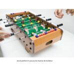 Mini Masa de Fotbal cu Teren si 18 Jucatori Embo, 6 Manere, cu Tablou pentru Scor, din Metal, Lemn si ABS, 50 x 25 x 16 cm, cu Picioruse, pentru copii/adulti - imagine 4