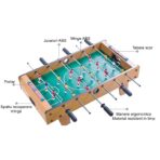 Mini Masa de Fotbal cu Teren si 18 Jucatori Embo, 6 Manere, cu Tablou pentru Scor, din Metal, Lemn si ABS, 50 x 25 x 16 cm, cu Picioruse, pentru copii/adulti - imagine 6