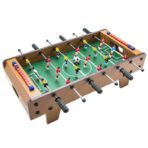 Mini Masa de Fotbal cu Teren si 18 Jucatori Embo, 6 Manere, cu Tablou pentru Scor, din Metal, Lemn si ABS, 50 x 25 x 16 cm, cu Picioruse, pentru copii/adulti
