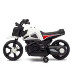 Motocicleta Electrica cu 2 Roti Mari si 2 Roti Ajutatoare, Embo, Acumulator Incarcare, Anti-Rasturnare, Lumini, Muzica, Motor:380, Baterie 6V4.5, 41.5x70x34 cm, 4.5 Kg, 3 Ani+, Alb Negru - imagine 10