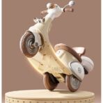 Motocicletă Electrică cu 3 Roți pentru Copii Embo, Anti-Răsturnare, Lumini și Sunete, Baterie 6V 7Ah, Telecomandă, 95×67×36 cm, Bej - imagine 7