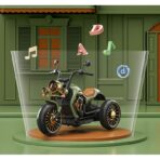 Motocicleta Electrica Embo, cu Acumulator,  Bluetooth, Sistem Anti-Rasturnare, Sistem de Lumini si Sunet, 1-8 Ani, 93 x 48 x 63 cm, Verde - imagine 16