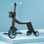 Bicicleta 8 in 1, Embo, Transformabila, Multifunctionala, Reglare Inaltime, cu Maner de Impingere Detasabil, Tricicleta, Trotineta, 3 Roti, Pedale, Cosulet, 3-6 Ani, Albastru - imagine 5