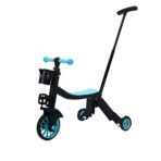 Bicicleta 8 in 1, Embo, Transformabila, Multifunctionala, Reglare Inaltime, cu Maner de Impingere Detasabil, Tricicleta, Trotineta, 3 Roti, Pedale, Cosulet, 3-6 Ani, Albastru