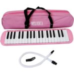 Muzicuta Melodica 32 Clape, Embo, din ABS, pentru Incepatori, 45 x 13 x 7 cm, Include Husa si Suflator, Roz - imagine 2