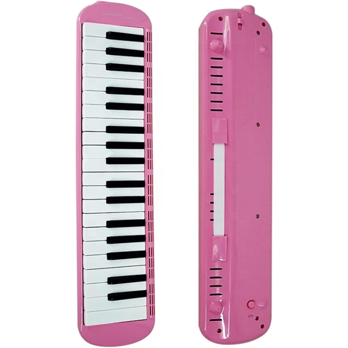 Muzicuta Melodica 32 Clape, Embo, din ABS, pentru Incepatori, 45 x 13 x 7 cm, Include Husa si Suflator, Roz - imagine 3