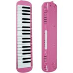 Muzicuta Melodica 32 Clape, Embo, din ABS, pentru Incepatori, 45 x 13 x 7 cm, Include Husa si Suflator, Roz - imagine 3