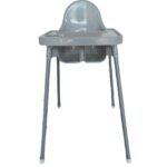 Scaun de Masa, Embo, pentru Bebelusi si Copii 6-36 Luni, din Plastic/Metal, Centura in 2 Puncte, Tava Detasabila, 63 x 57 x 85 cm, Gri