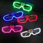 Ochelari de Petrecere cu LED, Embo, Model Neon, din Plastic, 3 Moduri de Iluminat, Marime Universala, Multicolor - imagine 6