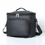 Geanta pentru Picnic cu izolare termica, Embo, Multifunctionala, Compartimentata, 2 Tipuri de Manere, Impermeabila, 26x24x17 cm, Negru